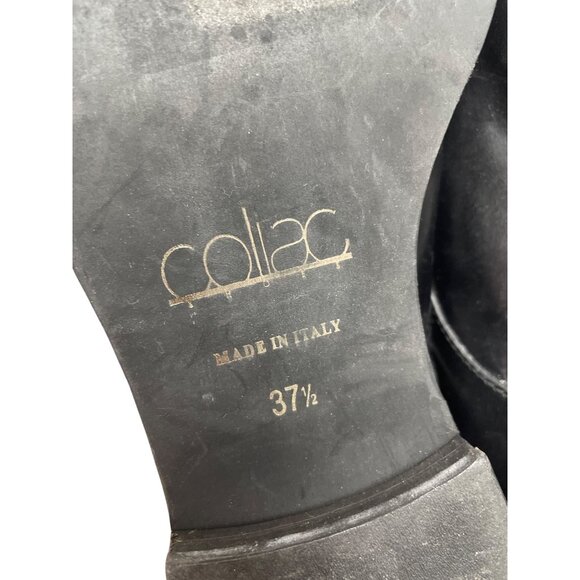 Coliac Italy made womans Black Leather Wing Pearl Loafers Sz 7 SKU 9542 - Picture 6 of 15